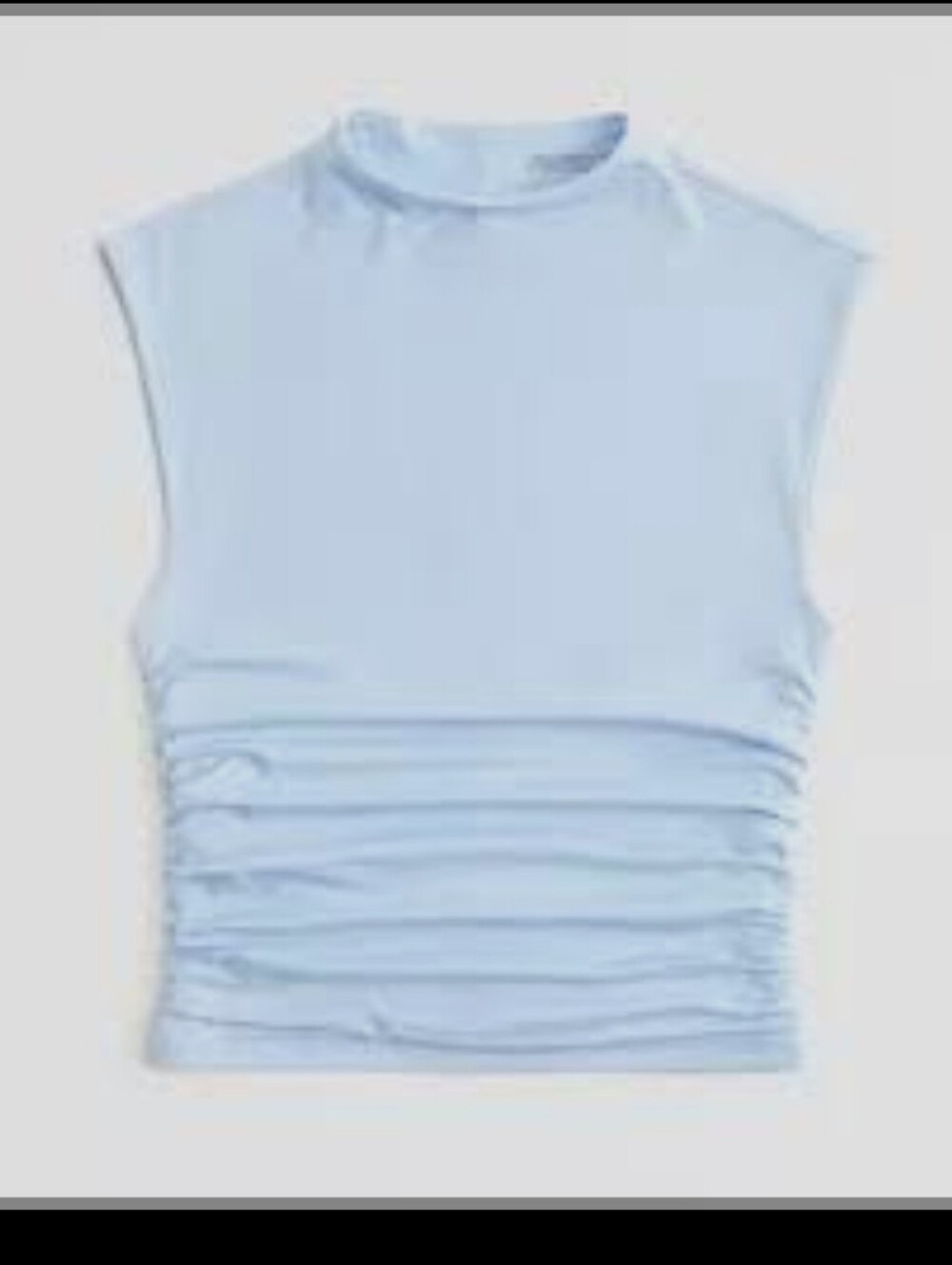 Abercrombie & Fitch Sleek Seamless Fabric Ruched Mockneck Top In Blue Sz XL